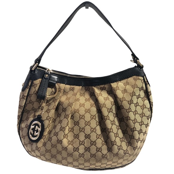 Gucci Tan and Black Hobo Bag - Picture 1 of 10